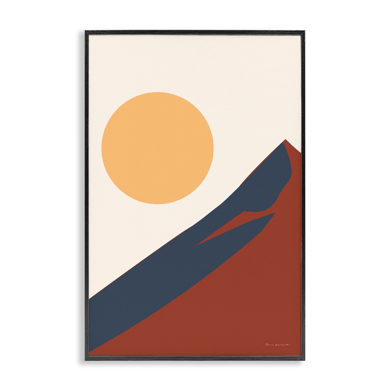 Stupell Industries Boho Mountain Peak & Sun Framed Giclee Wall Art Design by Omar Escalante